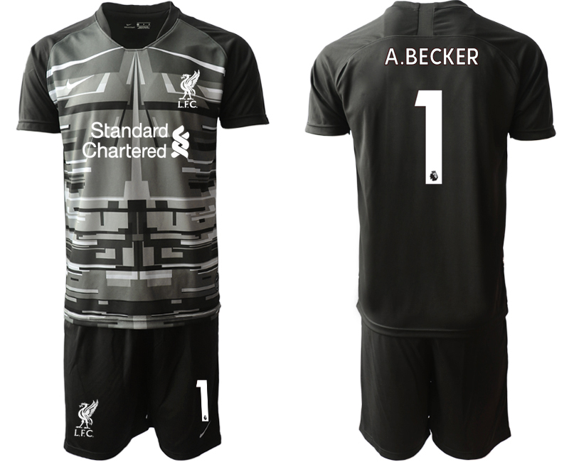 Men 2020-2021 club Liverpool goalkeeper black #1 Soccer Jerseys->customized soccer jersey->Custom Jersey